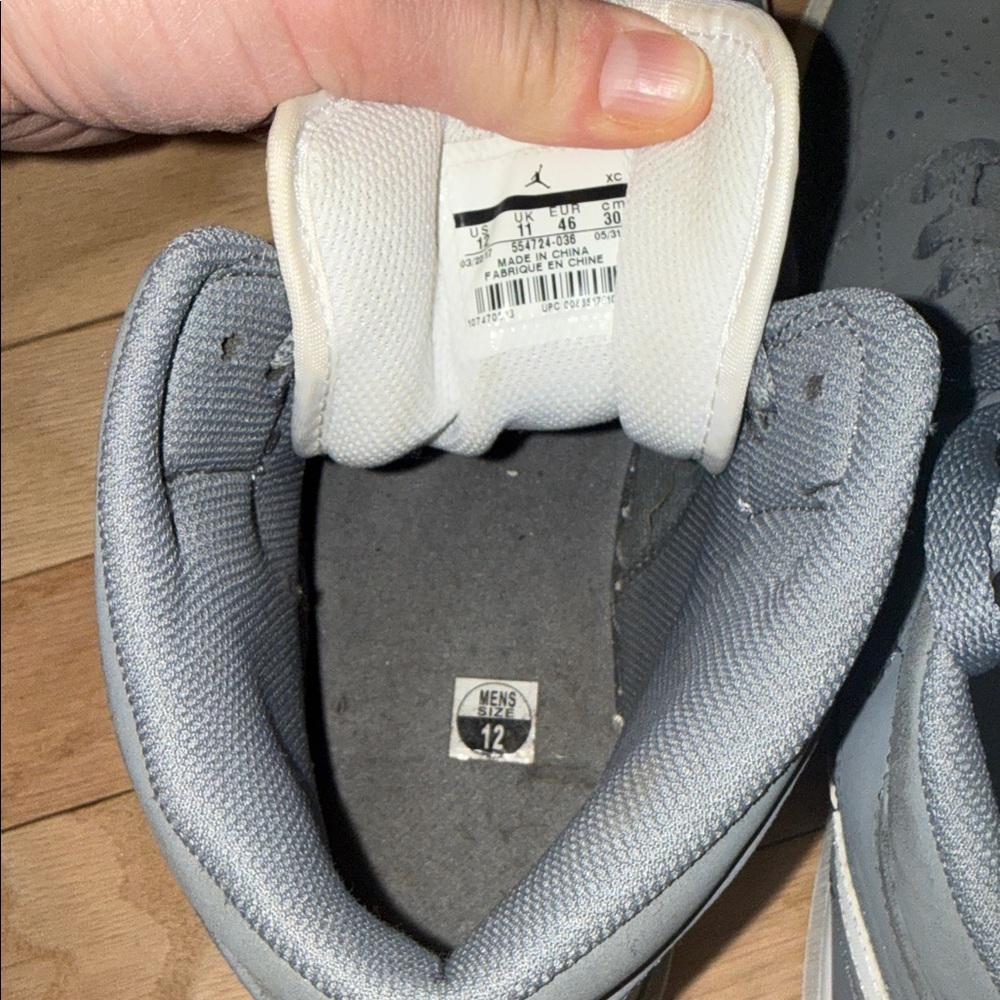 Jordan Men's Air Jordan 1 Mid "Cool Grey" sneakers Size 12 - Picture 6 of 11